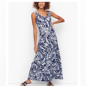 NWT Talbots JERSEY MAXI DRESS - BICOLOR PAISLEY XL